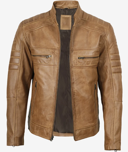 Mens Black PU Leather Eco-Friendly Windproof <b>Cafe</b> <b>Racer</b> Slim Fit Motorcycle Biker <b>Jacket</b> Stand Front Detail Thick Winter Vintage - Product Image 3