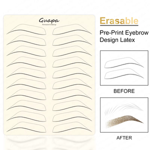 Piel de Silicona Preimpresa Borrable para Práctica de PMU, Almohadilla de Entrenamiento de Microblading de Cejas de Doble Cara - Product Image 2