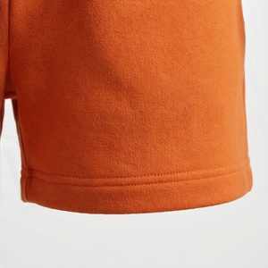 Ensemble 2 pièces en molleton orange pour femme : Sweat-shirt à col rond et manches longues coupe ample et short au-dessus du genou, couleur unie, style décontracté - Product Image 6