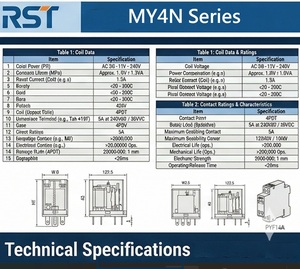 Relé de Uso General de Alta Calidad Serie MY4N 4PDT 14 Pines con Indicador LED 5A Relés de Control AC/DC 24vdc - Product Image 6