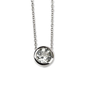 จี้เงินแท้ 925 ประดับพลอยสีเขียวธรรมชาติทรงกลมแบบฝังขอบ รุ่น Memoria Jewels ขายส่ง - Product Image 1