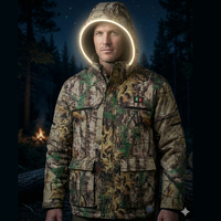 Dernière veste ou gilet chauffant intelligent à LED 2026 avec éclairage de poche sur le capuchon ou le dos pour le camping, l'escalade, la randonnée, le ski