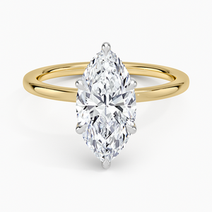 Anillo de compromiso de moissanita de 2 quilates con corte marquesa, banda retorcida, anillo nupcial solitario - Product Image 1