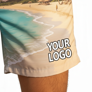 Shorts de plage respirants et à séchage rapide pour femmes et hommes, confortables, extensibles, en tissu polyester et coton imprimé, pour la plage, le fitness et le surf - Product Image 4