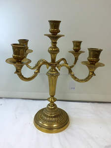 Multi arm decorative brass candelabra with a royal touch for hotels event spaces or classic theme <b>dining</b> <b>rooms</b> - Product Image 2
