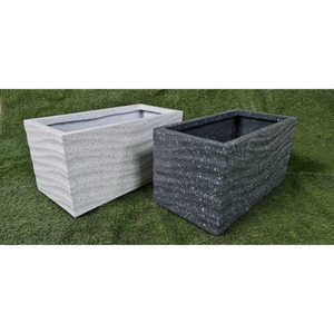 Rectangular Classic wave Design Handcrafted Hand Carved FRP Planter Pot Lightweight Unbreakable Floor <b>Outdoor</b>/Indoor Use - Product Image 6
