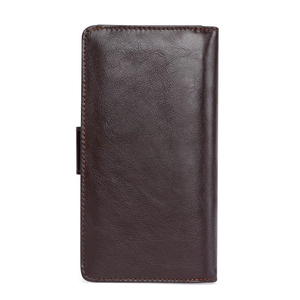 Trendy Custom Genuine Leather Long <b>Wallet</b> Unisex Fold Closure Minimalist Design Daily Use Brown Color Long <b>Wallets</b> - Product Image 4