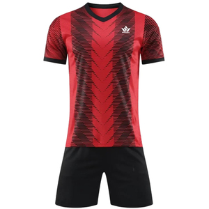 ชุดเสื้อฟุตบอลแขนสั้นสีดำสำหรับผู้เล่นทุกเพศ พร้อมกางเกงซับเหงื่อ ชุดฝึกซ้อมฟุตบอลสำหรับผู้ใหญ่ ทุกฤดูกาล แบบสวมด้านหน้า - Product Image 5