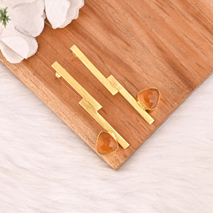 Citrine Hydro Gemstone Brass <b>Dangle</b> <b>Earrings</b> Trendy Handmade Fashion Jewelry for Women - Product Image 4