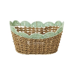 Bandeja de almacenamiento de cuerda de papel de paja de reciclaje redonda de mimbre, bandeja de servicio, contenedores de almacenamiento de bandeja decoración del hogar - Product Image 5