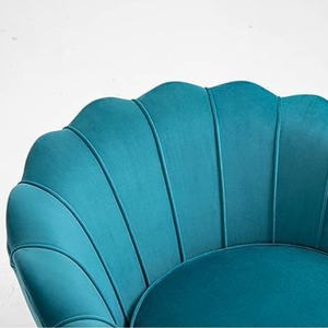 Premium Velvet Shell <b>Sofa</b> Chair with Upholstered Cushion and <b>Gold</b> Metal Frame Design - Product Image 4