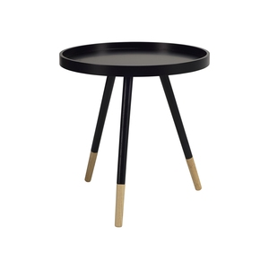 Stylish Black Bent Wood Side <b>Table</b> with Sturdy Wooden <b>Legs</b> <b>for</b> Lounge Spaces and Office Waiting Area - Product Image 1