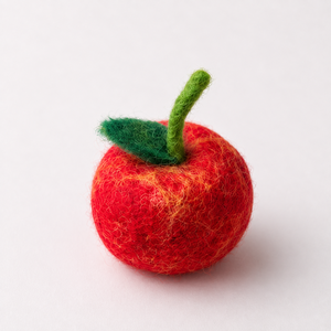 Mahaguthi <b>Craft</b> Conscience <b>Wool</b> Felt Apple <b>Craft</b> Red Fruit Decorative Model Green Stem Leaf for Educational Toys 3 6 Years - Product Image 1