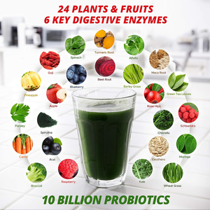 OEM ODM Green Superfood <b>Powder</b> GMP Halal Certified 30 Servings 237g with Probiotics and Digestive <b>Enzymes</b> - Product Image 4