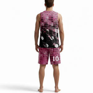 Conjuntos de Camisetas y Pantalones Cortos de Baloncesto Personalizados para Hombre, 100% Poliéster, Tallas Grandes, Uniformes de Baloncesto de Secado Rápido - Product Image 2
