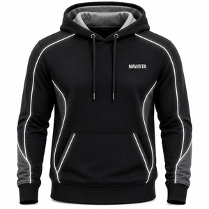 เสื้อฮู้ดดี้ NAVISTA SPORTS ผ้าฝ้ายฟลีซ 100% ทรงหลวม ใส่ได้ทั้งชายและหญิง สำหรับฤดูใบไม้ร่วง ผลิตจากผ้ารักษ์โลก น้ำหนัก 330 กรัม ลายเรขาคณิต ขายส่ง - Product Image 4