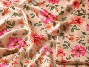 Tela Tejida con Estampado Floral de Poliéster Satinado, Ecológica, Orgánica, Resistente a las Manchas y de Secado Rápido para Prendas y Decoración del Hogar - Product Image 4