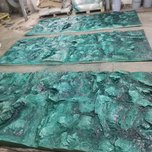 Panel de Pared de FRP Verde Esmeralda Personalizado, Revestimiento de Piedra Artificial 3D Texturizado, Resistente al Fuego y al Agua, para Cubiertas de Mesa de Hotel - Product Image 6