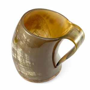 Nouveau design – Chope à boire en corne naturelle Viking – 100 % authentique, écologique, pour bière, avec logo et couleur personnalisables - Product Image 3