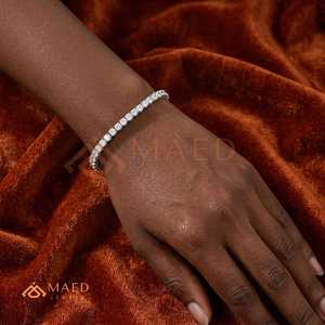 925 Sterling Silver Round Cut Moissanite Tennis <b>Bracelet</b> For Women Luxury Fashion Jewelry Elegant Daily Wear Gift - Product Image 4