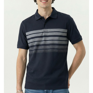 Polo d'affaires d'été 2026 de haute qualité, séchage rapide, respirant, avec logo personnalisé, pour le golf, bande noire, pour hommes, OEM - Product Image 2
