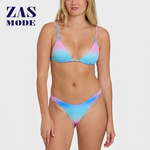 Women's Halter <b>Triangle</b> <b>Bikini</b> <b>Set</b> Eco-Friendly Spandex/Nylon Quick Dry Breathable Beaded Vibrant Colors Two Piece Swimwear - Product Image 1