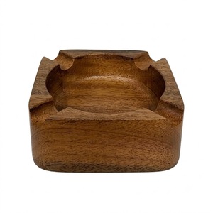 Cendrier carré de luxe en bois massif de noyer, fait main, pour table, accessoires de fumeur, cadeau vintage, vente en gros - Product Image 3