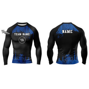 เสื้อรัดกล้ามเนื้อแขนยาวคุณภาพสูงสำหรับผู้ชาย MMA ผลิตจากโพลีเอสเตอร์ 100% แห้งเร็ว เป็นมิตรกับสิ่งแวดล้อม ป้องกันแบคทีเรีย ระบายอากาศได้ดี - Product Image 4