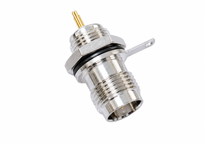 Advanced TNC Female Bulk Head Round Small Adapter Connector Nickel <b>Chrome</b> Plated Telecom Network Use OEM - Product Image 2
