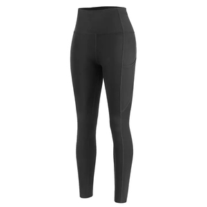 Leggings de punto a media pierna para mujer, diseño más reciente, sin costuras, al por mayor, de spandex y poliéster, de secado rápido, transpirables, ligeros y económicos. - Product Image 3