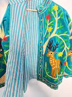 Blouson Bomber en Velours de Luxe Suzani pour Femme, Broderie Artisanale, Léger, Style Bohème, Vêtement Tendance Vintage Automne-Été
