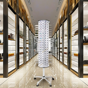 Gafas de sol al por mayor de alta gama Pantalla óptica Soporte giratorio de piso Función giratoria de aluminio y acero para exhibición de tienda - Product Image 1