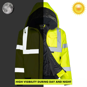 Trending Visibility Durable Eco-Friendly Oxford Cotton Jacket Windproof Waterproof Reflective Traffic Safety <b>Raincoat</b> Adults Su - Product Image 6