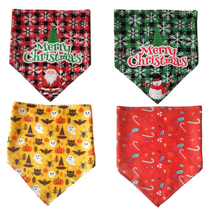 Funny Christmas Bandana Holiday Pet <b>Dog</b> <b>Scarf</b> Santa Reindeer Printed Festive Wholesale - Product Image 1