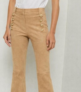 Pantalon en daim pour femme, cuir souple, coupe évasée, taille haute, élégant, pantalon de mode, fournisseur en gros, fabricant OEM personnalisé - Product Image 2