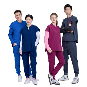 OFFRE SPÉCIALE infirmières couleurs uniformes ensemble modèle de scrubs médicaux hospitaliers manches longues, courtes femmes/hommes Saomai FMF-échantillon gratuit - Product Image 2