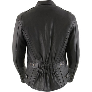 Chaqueta de Motociclista Casual de Cuero Negro Premium para Mujer SAMROZ SPORTS - Product Image 4
