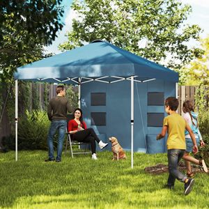 "10FT X 10FT Dark Blue Pop up <b>Canopy</b> <b>Tent</b> W/ Sidewall Height Adjustable & Storage Pockets" - Product Image 2