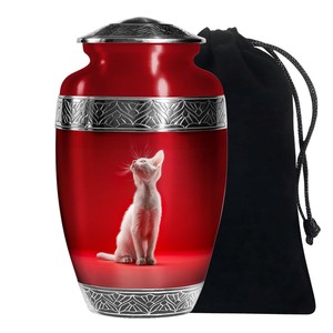 <b>Cat</b> Warmth Eco-Friendly Burial <b>Urns</b> for Adult Ashes Decorative <b>Urn</b> with Customizable Design (220 Cubic Inch Capacity) - Product Image 3
