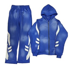 Ensemble de survêtement à capuche rouge pour enfants, sweat-shirt à fermeture éclair à manches longues, pantalon en polaire, couleur unie, vêtements d'hiver sportifs pour garçons - Product Image 3