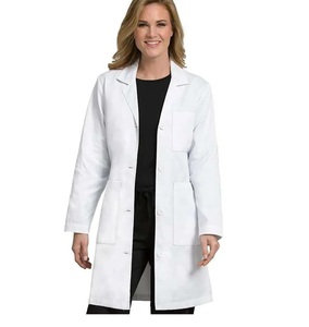 High Quality Breathable White Polyester Woven Lab Coat New Design Medical Women Men Hospital Nursing <b>Scrub</b> <b>Top</b> OEM Healthcare - Product Image 1