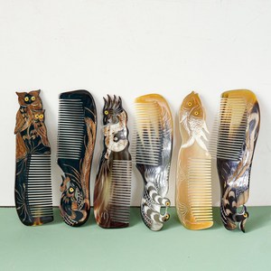 Peine de Cuerno de Búfalo Natural Hecho a Mano con Dientes Lisos para Desenredar y Peinar el Cabello, Disponible a Precio de Mayoreo - Product Image 3