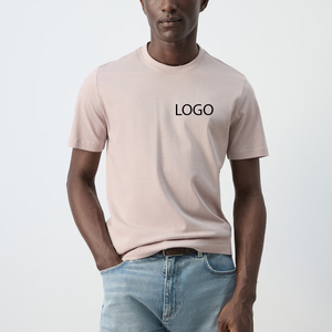 T-shirt en jersey pour homme, texture lisse, look contemporain, col rond avec logo, couleur unie, manches courtes - Product Image 1