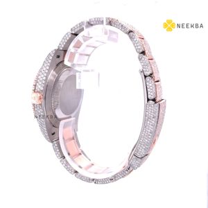 Reloj de lujo Moissanite Iced Out-Reloj brillante para hombre, reloj analógico de diamante Moissanite 100% hecho a mano de India - Product Image 4