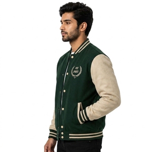 Chaqueta Varsity para Hombre, Tela de Lona, Estilo Urbano, Secado Rápido, Cierre de un Solo Botón, Diseño Personalizable, Alta Calidad - Product Image 3