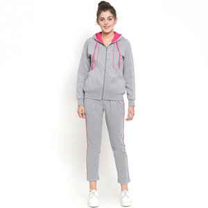 Sweat à capuche en coton biologique épais de qualité supérieure, design hip-hop tendance, couleur unie, respirant, personnalisable, survêtement d'hiver pour femme - Product Image 1