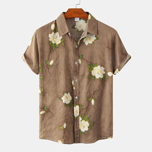 Camisa Hawaiana de Verano para Hombre, Estilo Casual, Playera, de Manga Corta, Holgada, con Estampado Floral, Estilo Vintage, para Vacaciones - Product Image 1