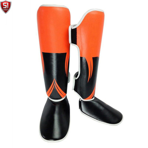Protège-tibias de boxe pour entraînement de combat, protection de la cheville et du cou-de-pied, chauffe-jambes MMA Muay Thai, protège-tibias légers en PU - Product Image 5