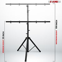 Soporte de Luces DJ LS 100, 2 Piezas, Barra en T Ajustable de 39-100 Pulgadas, Soporte de Suelo para Luces de Escenario, Aleación de Aluminio con Recubrimiento en Polvo