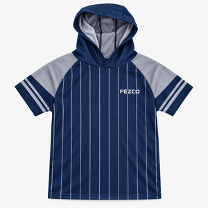 Conjunto de Pantalones Cortos de Malla de Béisbol y Sudadera con Capucha de Manga Corta para Niños, Jóvenes, Unisex, Personalizado, Sublimado, Estampado, Anti-UV, 100% Poliéster - Product Image 1